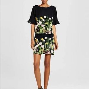 Victoria Beckham for Target Like New Top & Bottom Floral Navy Set